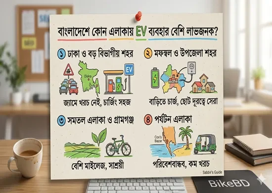 বাংলাদেশে কোন এলাকায় EV ব্যবহার বেশি লাভজনক?