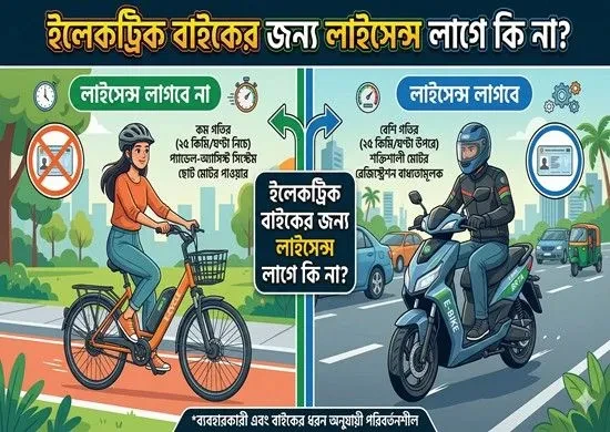 ইলেকট্রিক বাইকের জন্য লাইসেন্স লাগে কি না?
