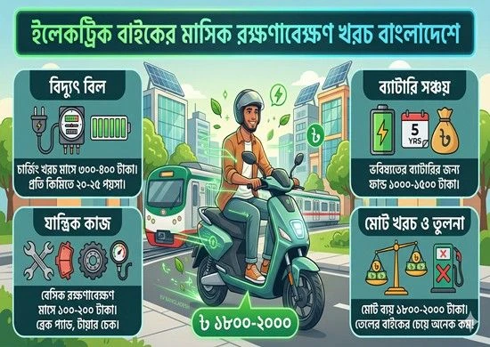ইলেকট্রিক বাইকের মাসিক রক্ষণাবেক্ষণ খরচ বাংলাদেশে