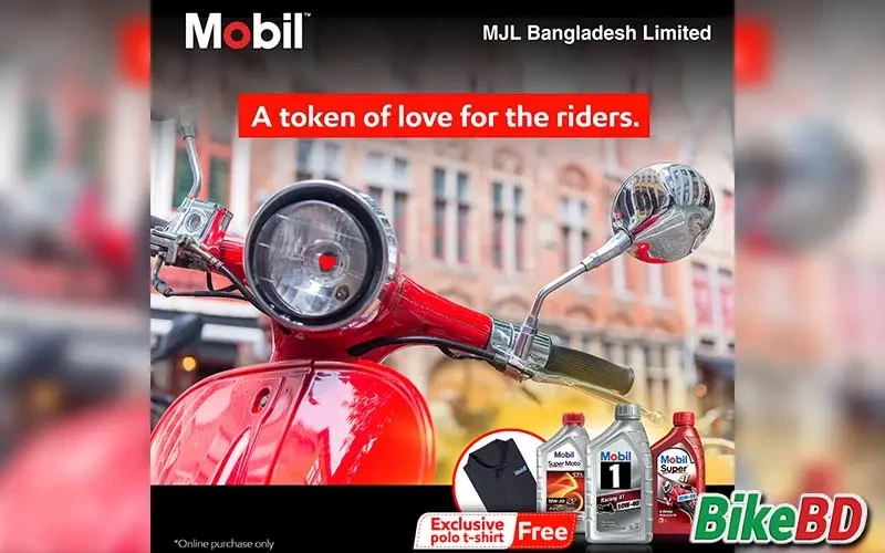 Mobil Bangladesh is giving the offer to purchase Motorcycle engine oil.