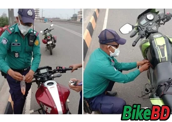 নিজের বাইক থেকে তেল দিয়ে বিপদ থেকে উদ্ধার করলেন সার্জেন্ট