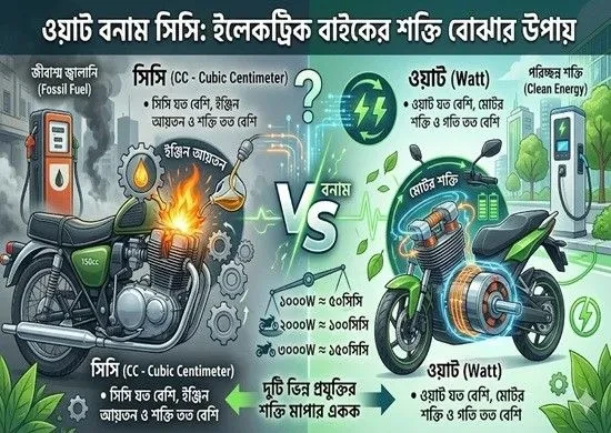 ওয়াট বনাম সিসি: ইলেকট্রিক বাইকের শক্তি বোঝার উপায়