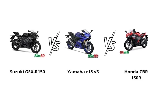 suzuki gsx r150 vs r15 v3 vs cbr 150r