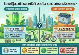 ইলেকট্রিক বাইকের ব্যাটারি কতদিন চলে? বাস্তব অভিজ্ঞতায়?