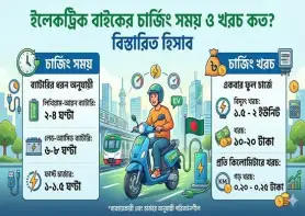 ইলেকট্রিক বাইকের চার্জিং সময় ও খরচ কত? বিস্তারিত হিসাব