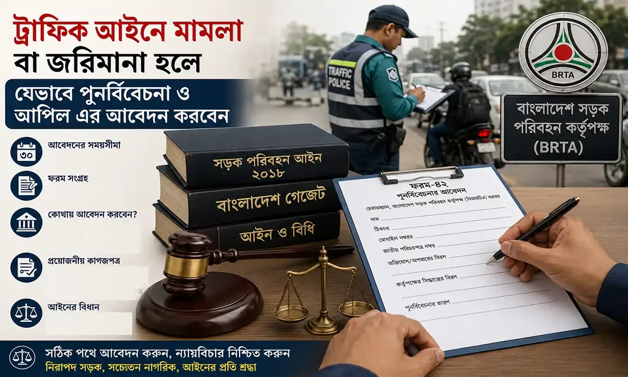 ট্রাফিক আইনে মামলা বা জরিমানা হলে যেভাবে পুনর্বিবেচনা ও আপিল এর আবেদন করতে পারবেন