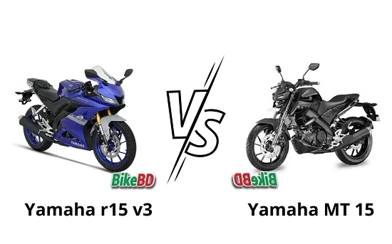 What are the differences between Yamaha R15 v3 and MT15?