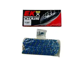 EK Motorcycle Chain – 428SROZ 128 Links ( Blue) View 1