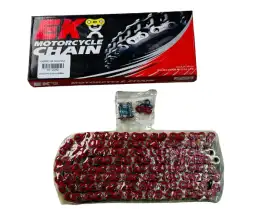 EK Motorcycle Chain - 428SROZ 128 Links ( Red)