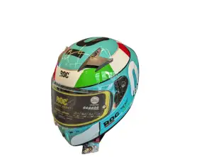 ROC R01 Light Green Glossy Leopard Helmet View 1