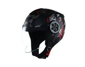 ROC R06 Black Glossy V7 Red Helmet View 1