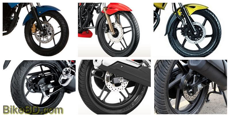 Suzuki Gixxer, Hero Xtreme Sports, Honda CB Trigger Wheels
