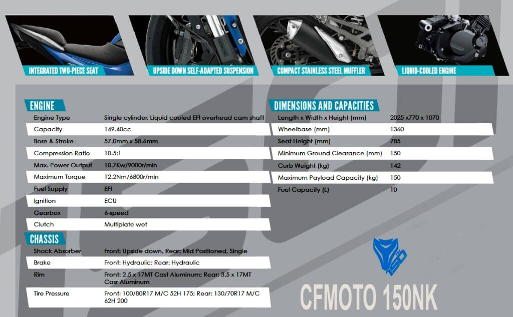 cfmoto-150nk-specification